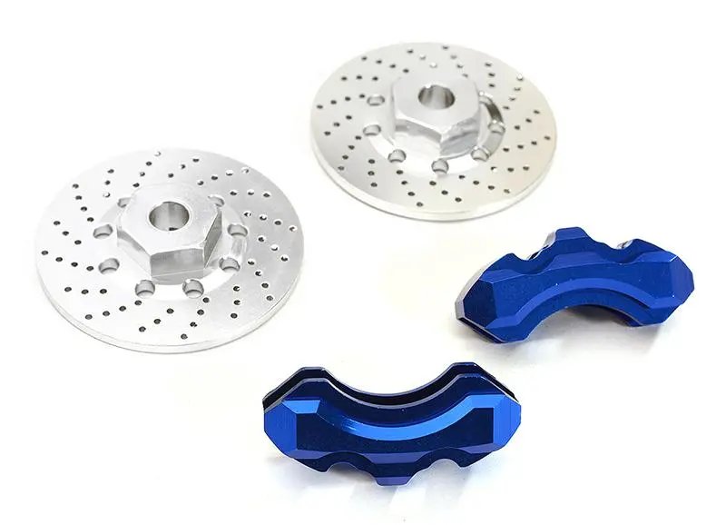 Integy Realistic Alloy Front Brake Disc (2) For Traxxas 1/10 4-Tec 2.0 (C28426blue) 1