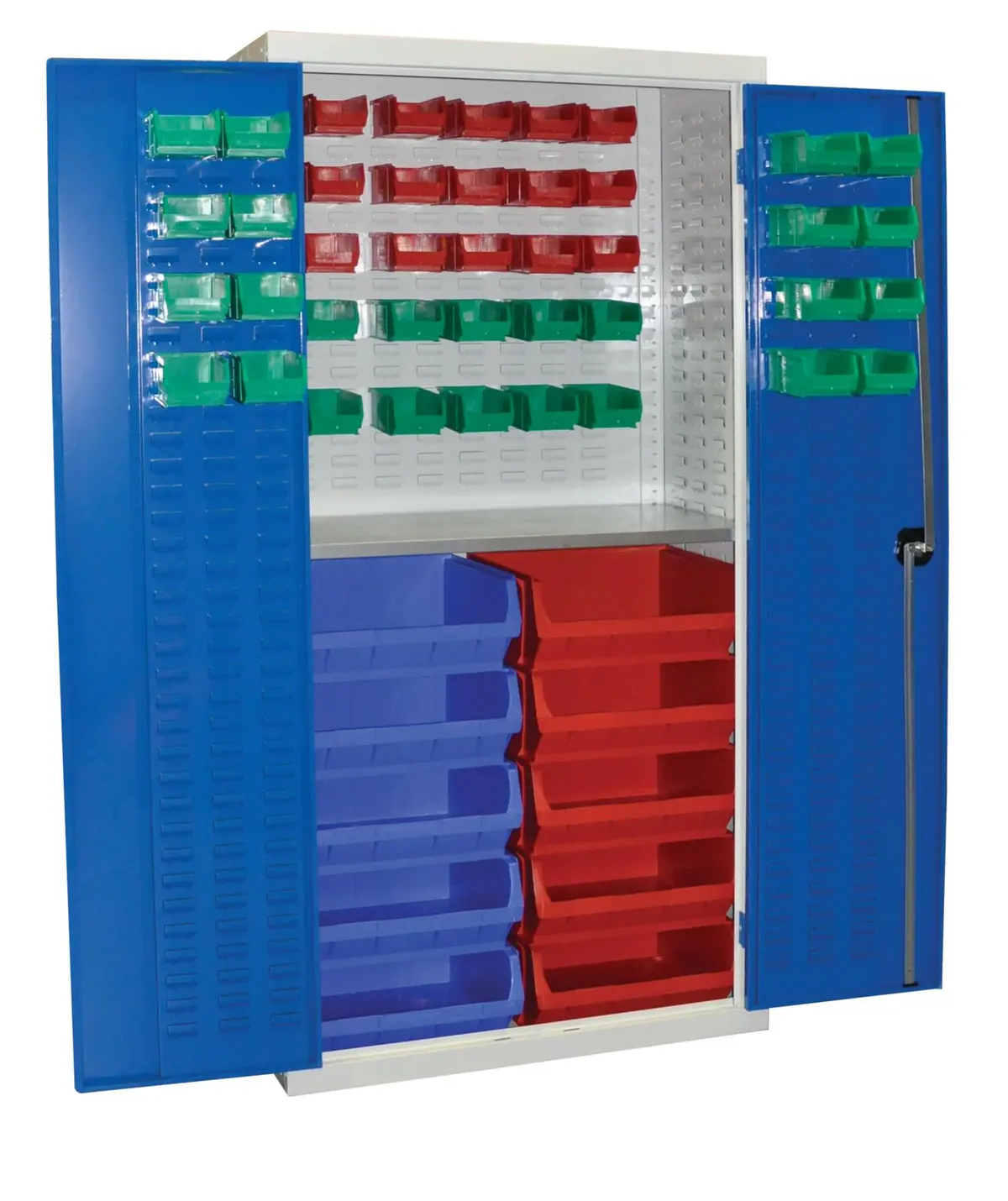 Parts Storage Cabinet With 10 X Size 6 And 41 X Size 2 Containers 1