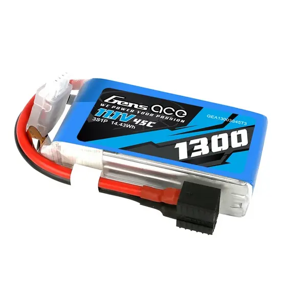 Gens Ace 11.1V 45C 3S 1300Mah Lipo Battery Pack With Ec3 And Deans Adapter 1