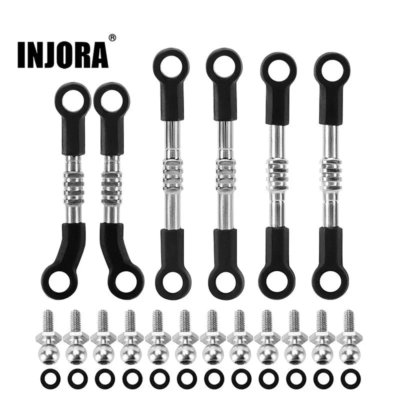 Injora: Adjustable Stainless Steel Links Set For 1/24 Losi Micro-B (Los-09) 1