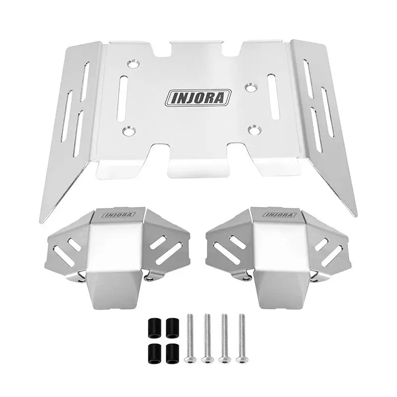 Injora Stainless Steel Chassis Armor Skid Plate Axle Protector For 1/8 Axial Axp8 Gilamon 1