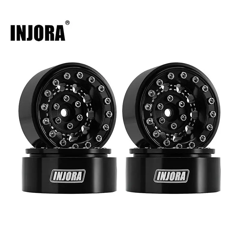 Injora 1.3" Aluminum Beadlock Wheels For 1/24 1/18 Rc Crawler 1