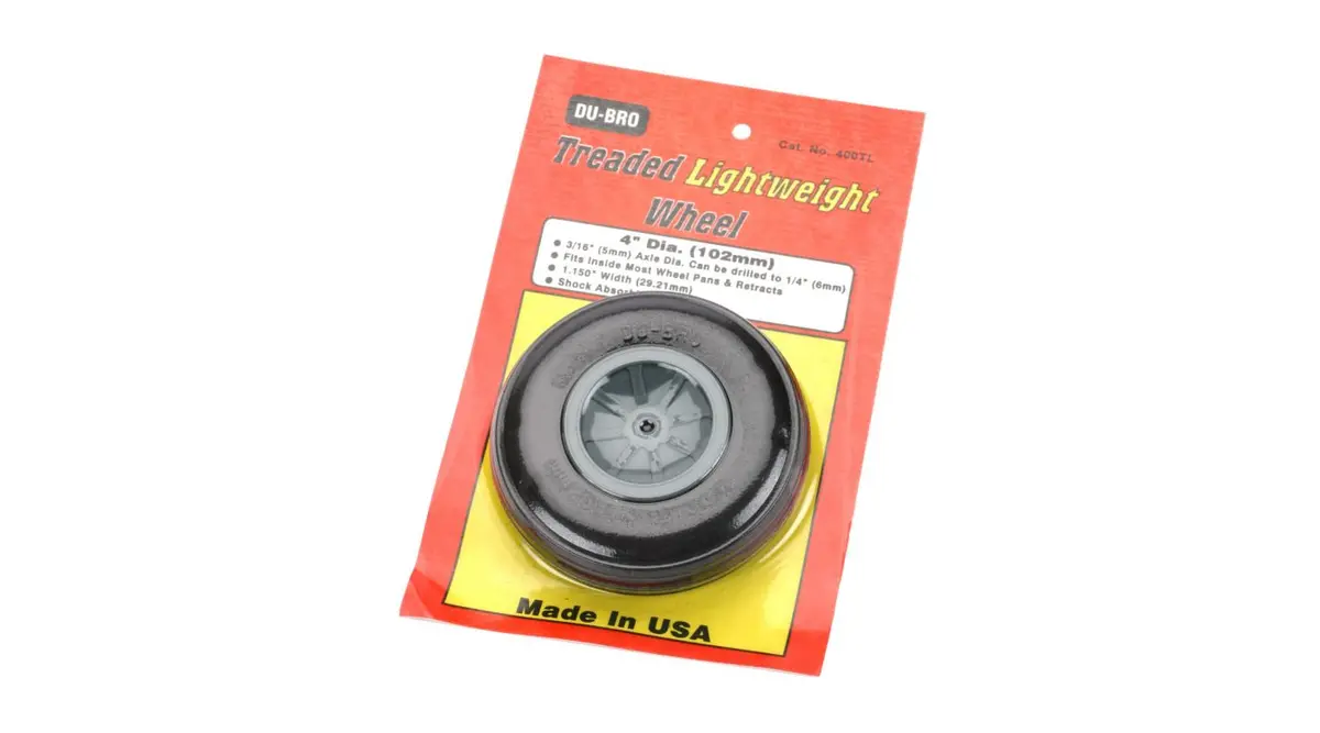 Du-Bro Treaded Lite Wheel, 4" (1) (Dub400tl) 1