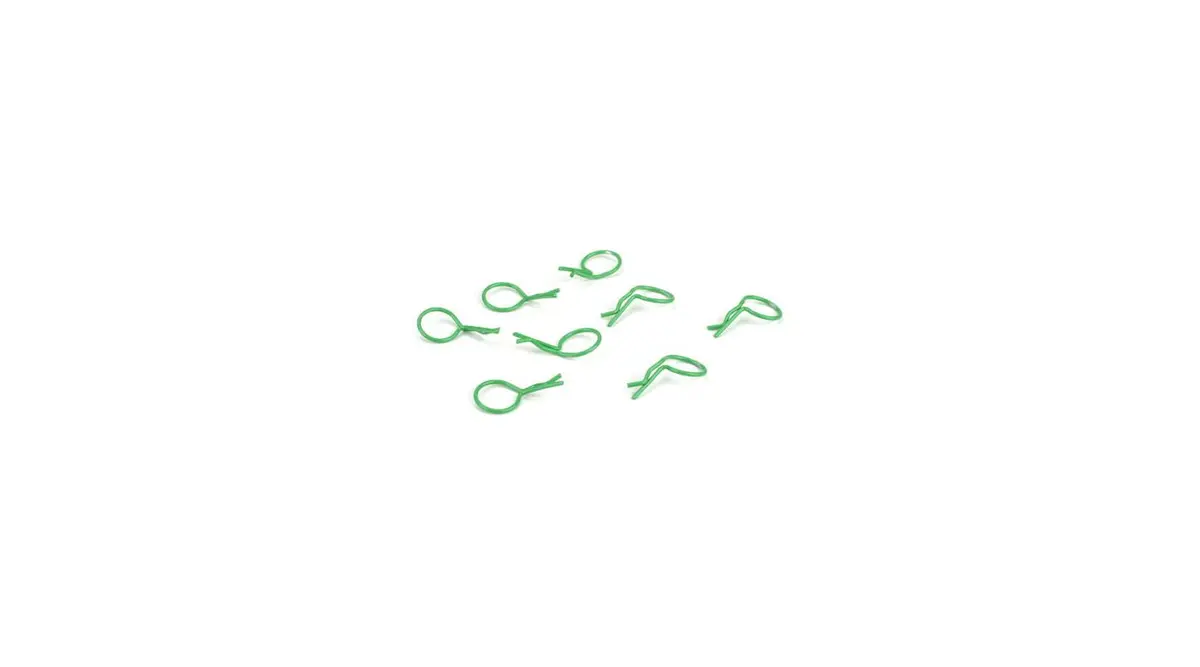 Dynamite Bent Body Clips Green (8) (Dyn5554) 1