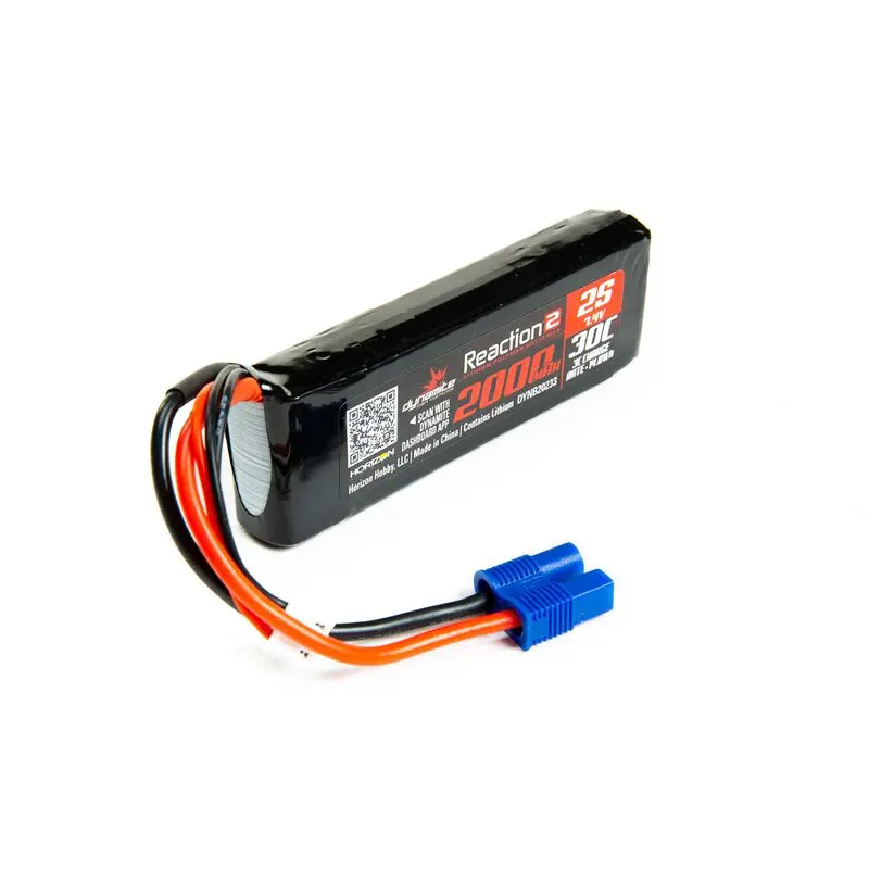 Dynamite 7.4V 2000Mah 2S 30C Reaction 2.0 Lipo Battery: Ec3 (Dynb20233) 1