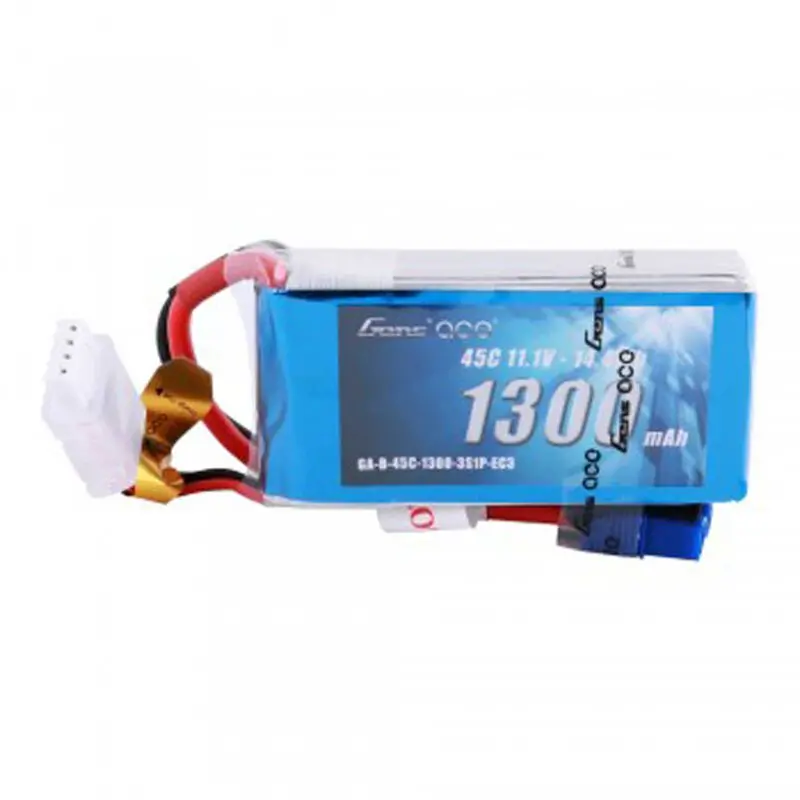 Gens Ace 1300Mah 11.1V 45C 3S1p Lipo Battery Pack W/ Ec3 1