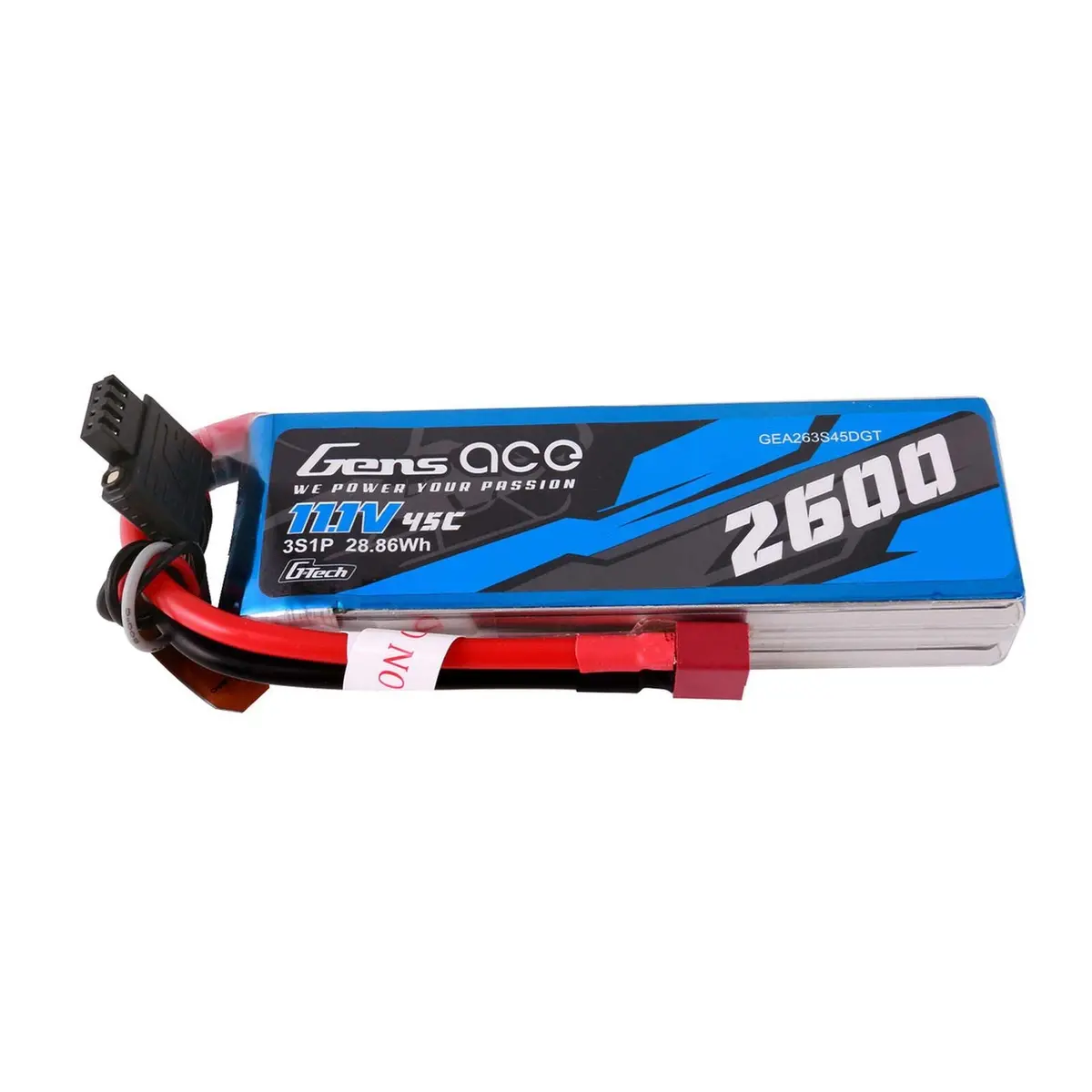 11.1V 2600Mah 3S 45C G-Tech Lipo Battery: Deans 1/6 In Stock  11.1V 2600Mah 3S 45C G-Tech Lipo Battery(Gea263s45dgt) 1