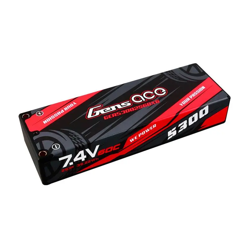 Gens Ace 5300Mah 7.4V 60C 2S1p Hardcase Lipo Battery 4Mm Bullets To Xt60 (Gea53002s60x6) 1
