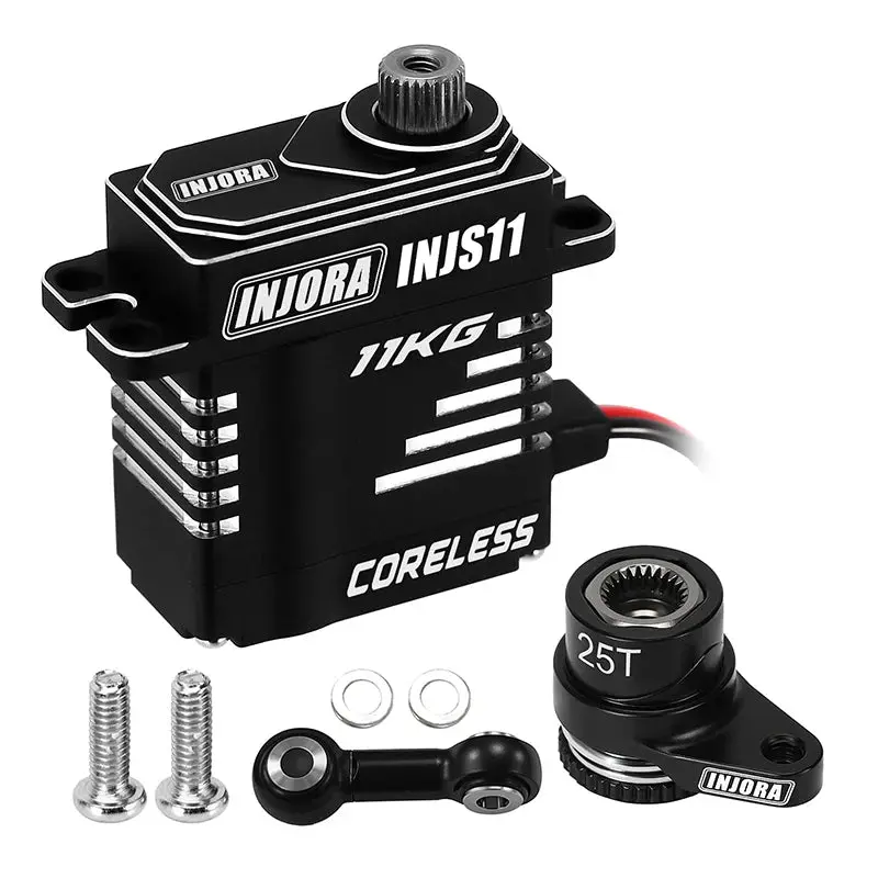 Injora Aluminum Servo Saver Set For 1/16 Arrma Mojave Grom (25T) (Grom-11Bk-Injs11) 1