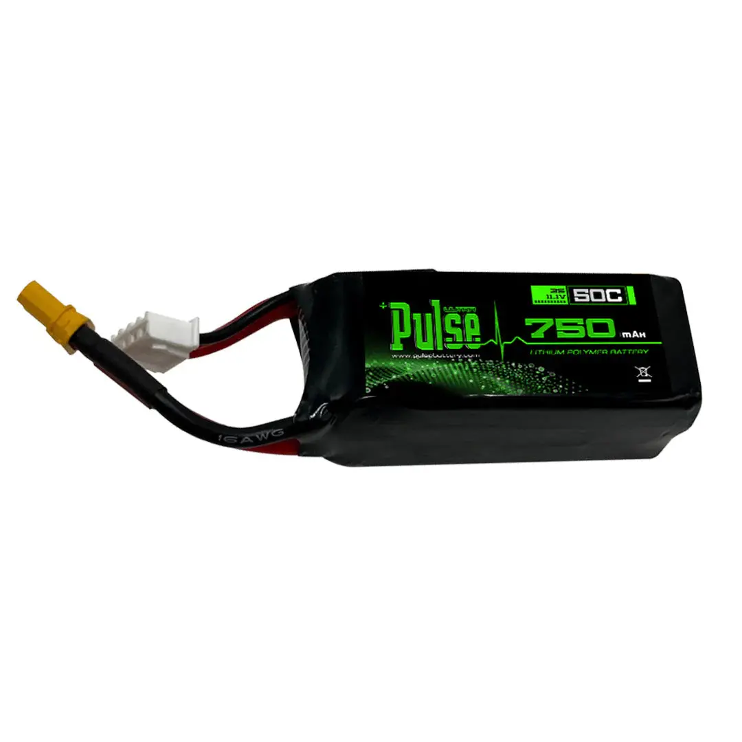 Pulse: 750Mah 50C 11.1V 3S Lipo Battery - Xt30 Connector 1