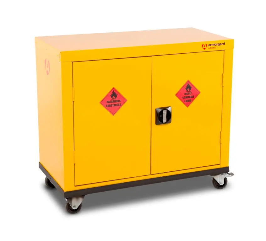 Mobile Yellow Coshh Cabinet 1