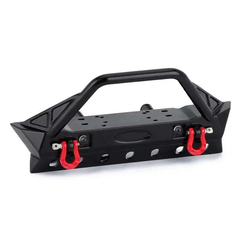 Injora Black Metal Front Bumper With Lights For Scx10 Ii Scx10 Iii Trx4 (Yqb-F36) 1