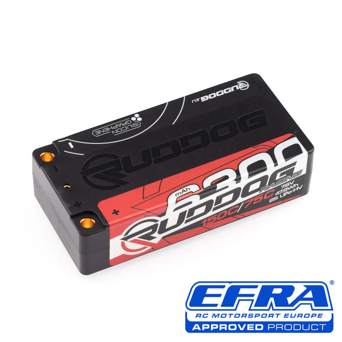 Ruddog Racing 6300Mah 150C/75C 7.6V Short Stick Pack Lipo-Hv Battery 1