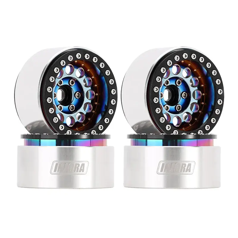Injora: 1.9" Super Heavy Brass & Aluminum Beadlock Wheels For 1/10 Rc Crawlers (4) (W1957) 1