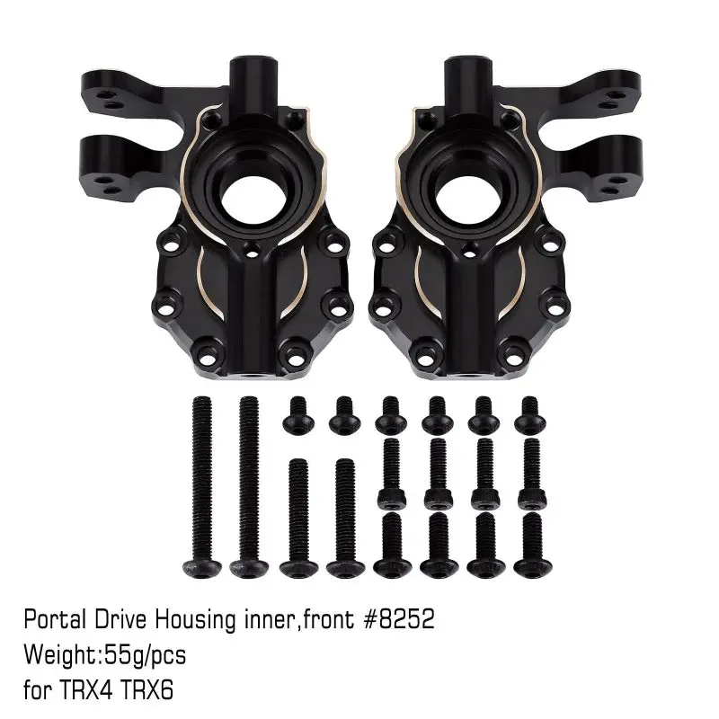 Injora Black Brass Counterweight 55G Drive Housing #8252 For Trx-4/Trx-6 (Trx4-8252Bk) 1