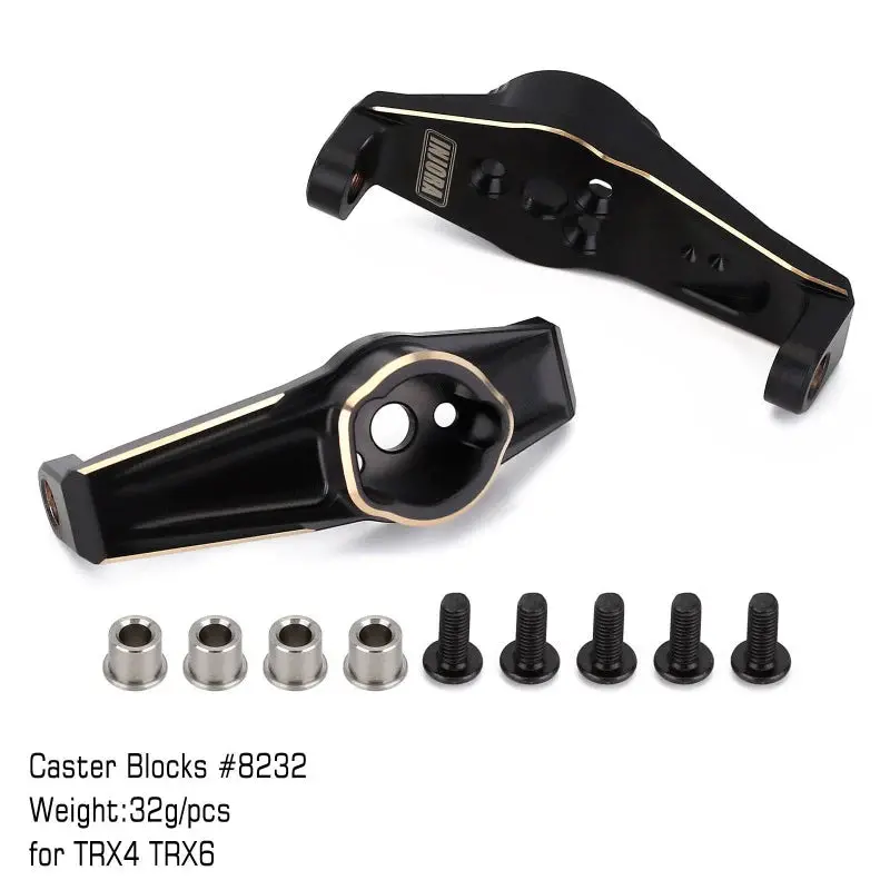 Injora Black Coating Brass Caster Blocks #8232 For Trx-4 Trx-6 (Trx4-8232Bk) 1