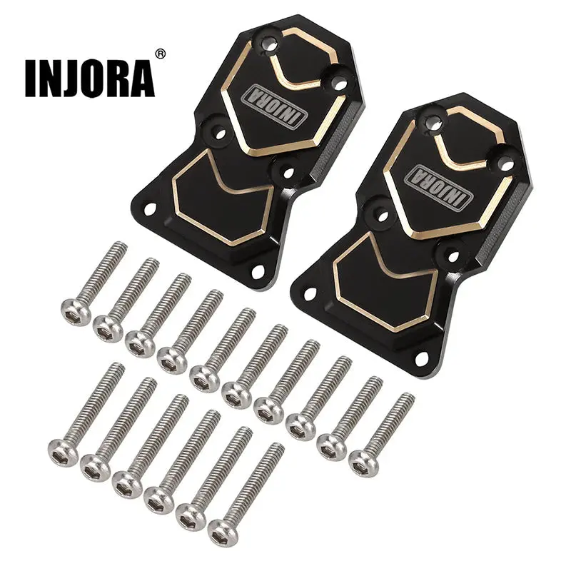 Injora 2Pcs 10G/Pcs Black Brass Diff Covers For Axial Scx24 Ax24 (Scx24-93Bk) 1