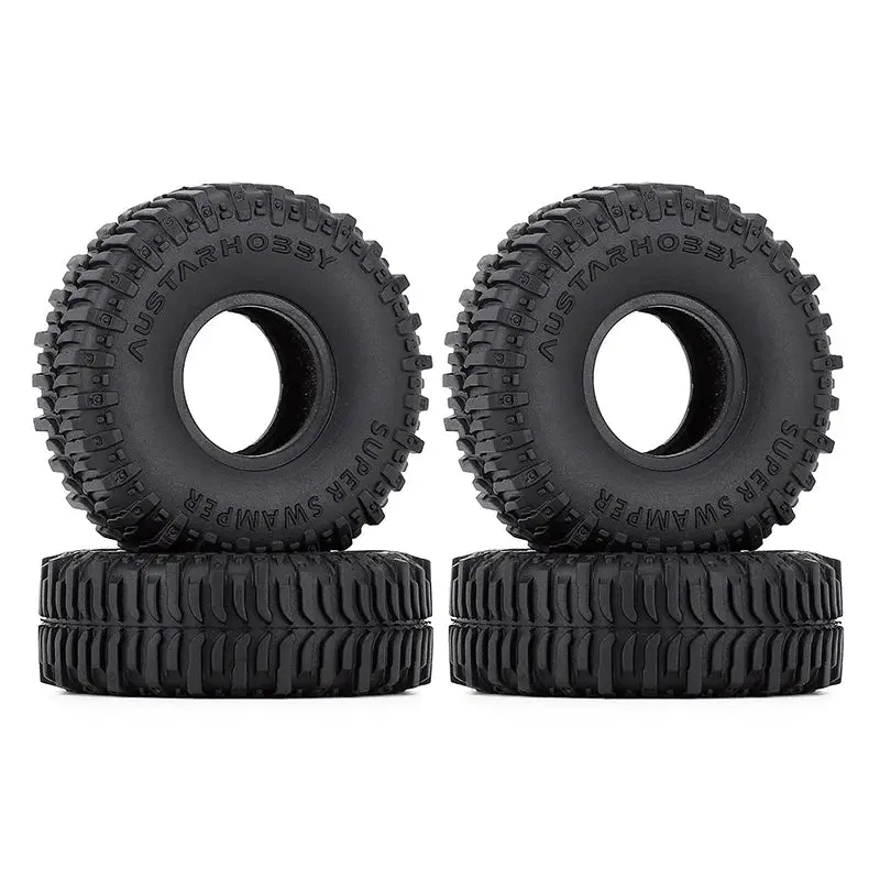 Injora 1.0" 60*20Mm Rubber Mud Tires For 1/24 Rc Crawlers (4) (T2430) 1