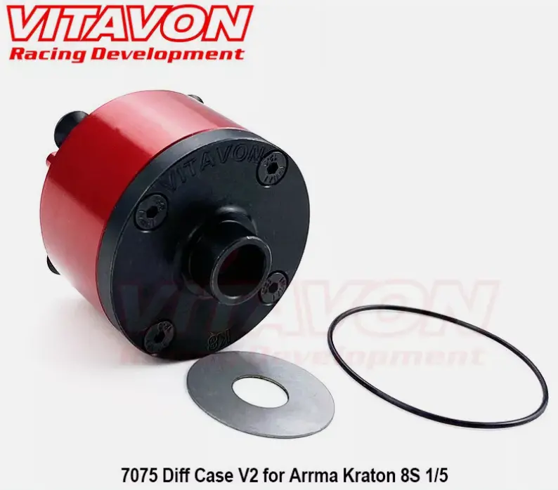 Vitavon: Kraton 8S Cnc Alu7075 Diff Case For Arrma Kraton 8S Outcast 8S 1/5 Red (K8s0042) 1