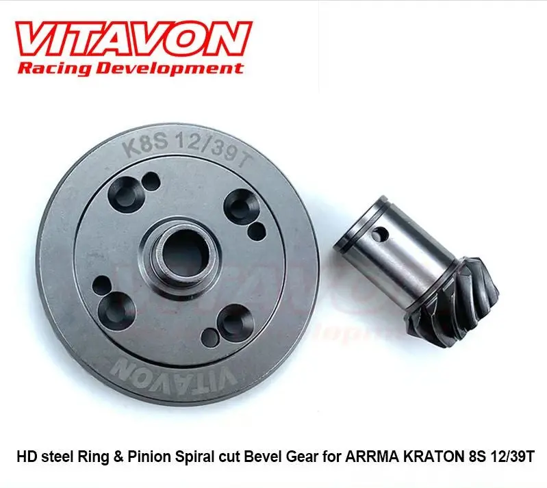 Vitavon Hd Steel Ring&Pinion Gear Set 12/39T For Arrma Kraton 8S Outcast 8S - Vitavon (K8s0041) 1
