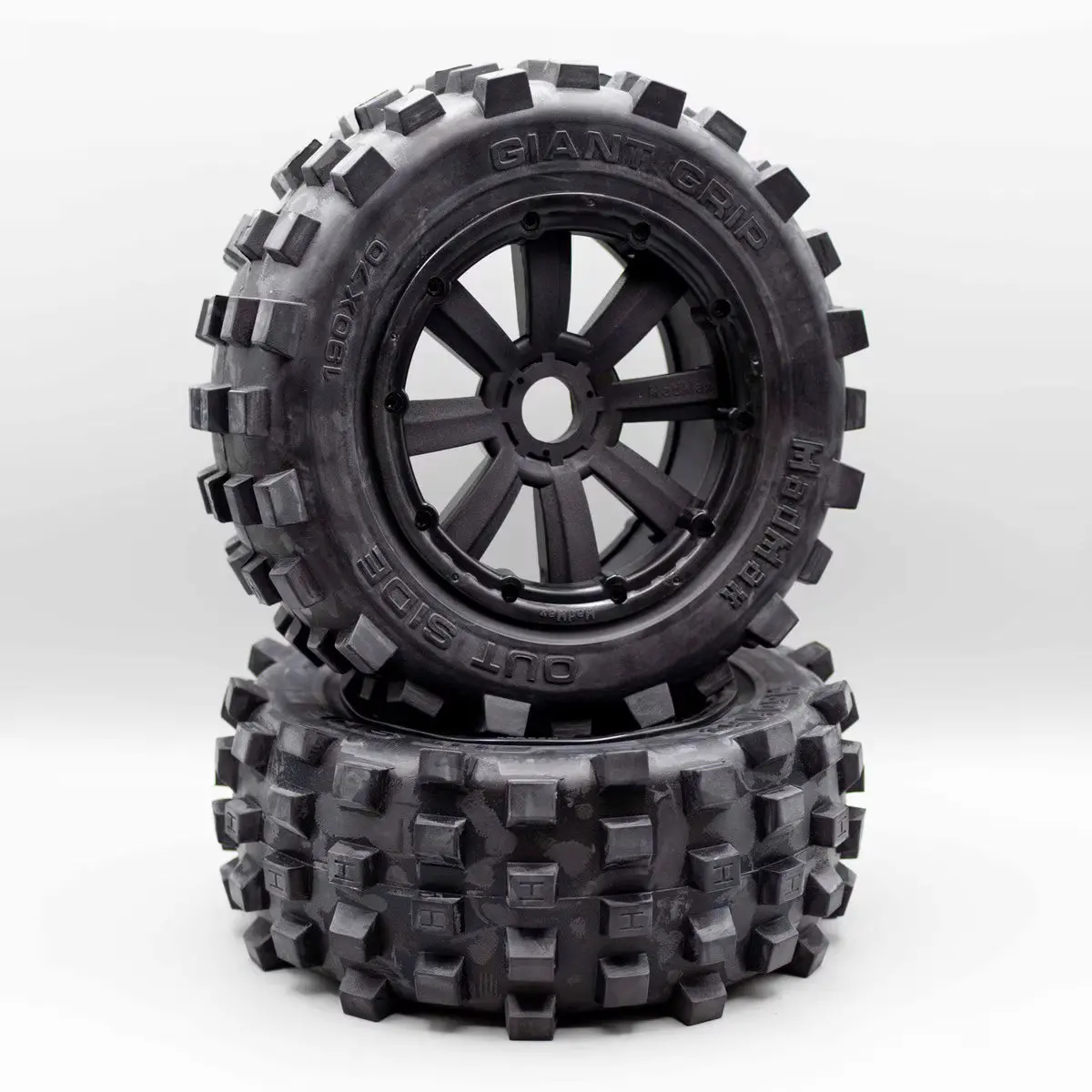 Madmax Assembled Giant Grip Belted Tire/Wheel Set For Hpi Baja 5T/5Sc, Losi 5Ive/Dbxl, Kraken Vekta.5 - Belted 1