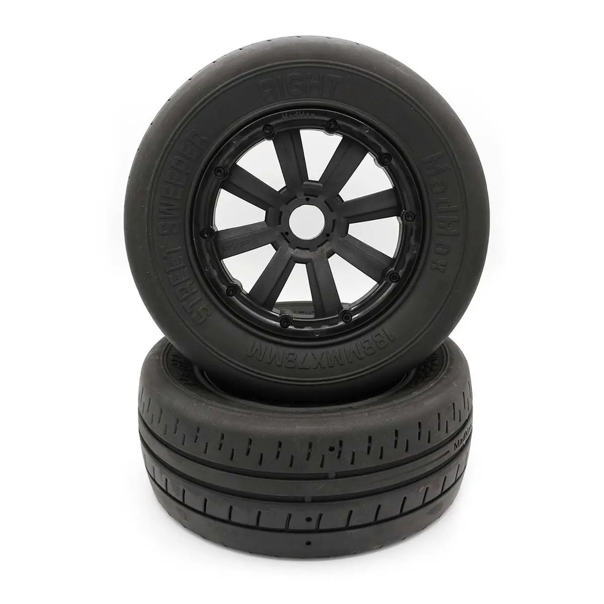 Madmax Complete Assembled "Street Sweeper" On-Road Tire/Wheel Set For Hpi Baja 5T/5Sc, Losi 5Ive/Dbxl, Kraken Vekta.5 1