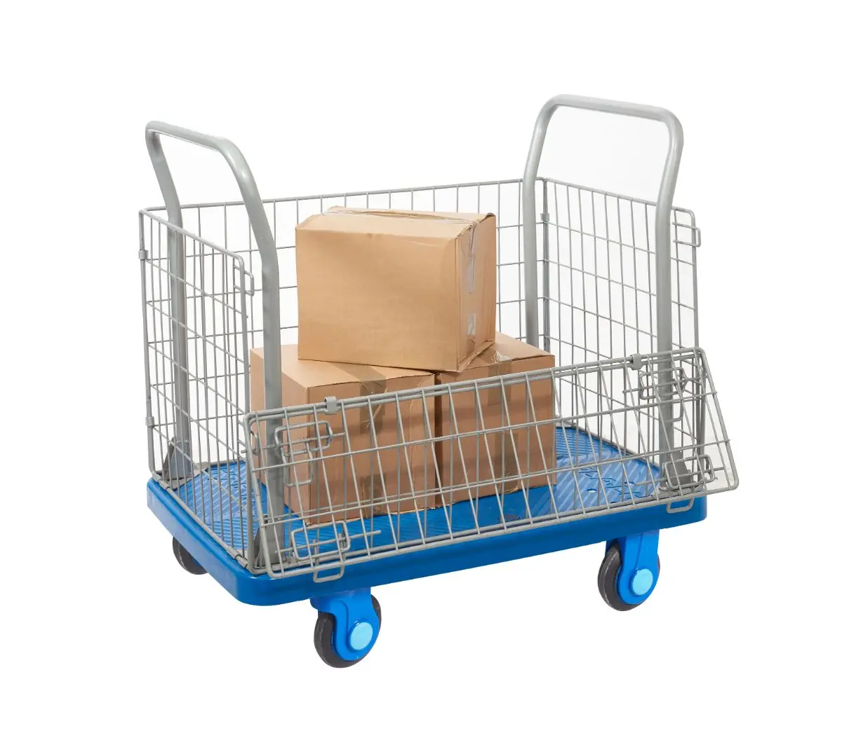 Quiet Castor Mesh Trolley With Half-Drop Side 1