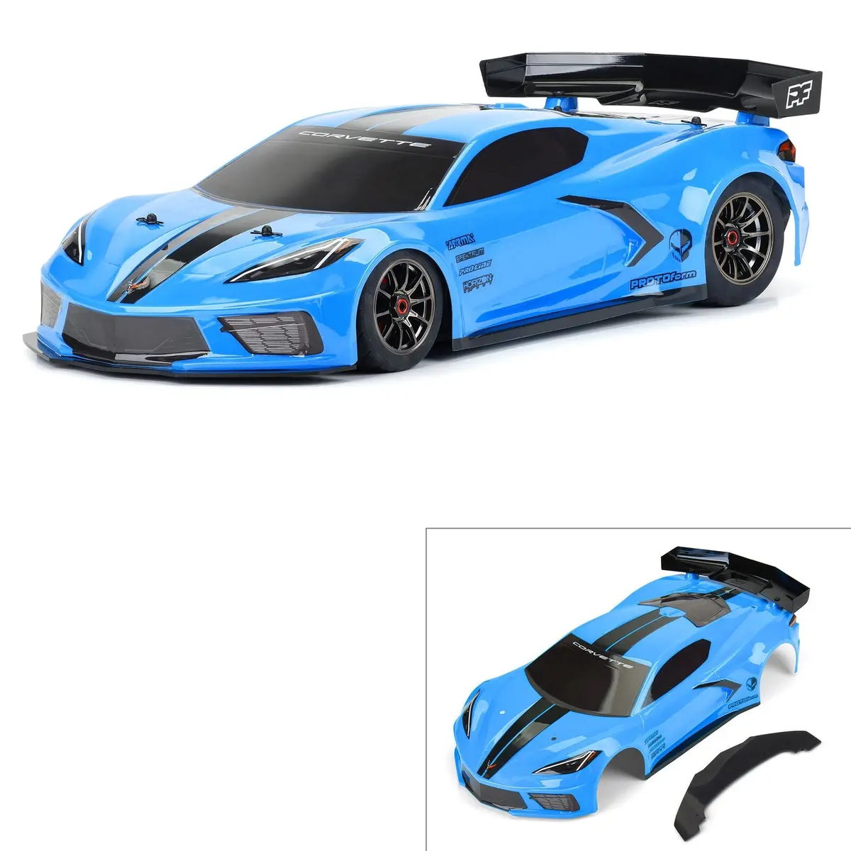 Pro-Line: 1/7 Chevrolet Corvette C8 Painted Body (Rapid Blue): Felony (Prm157713) 1