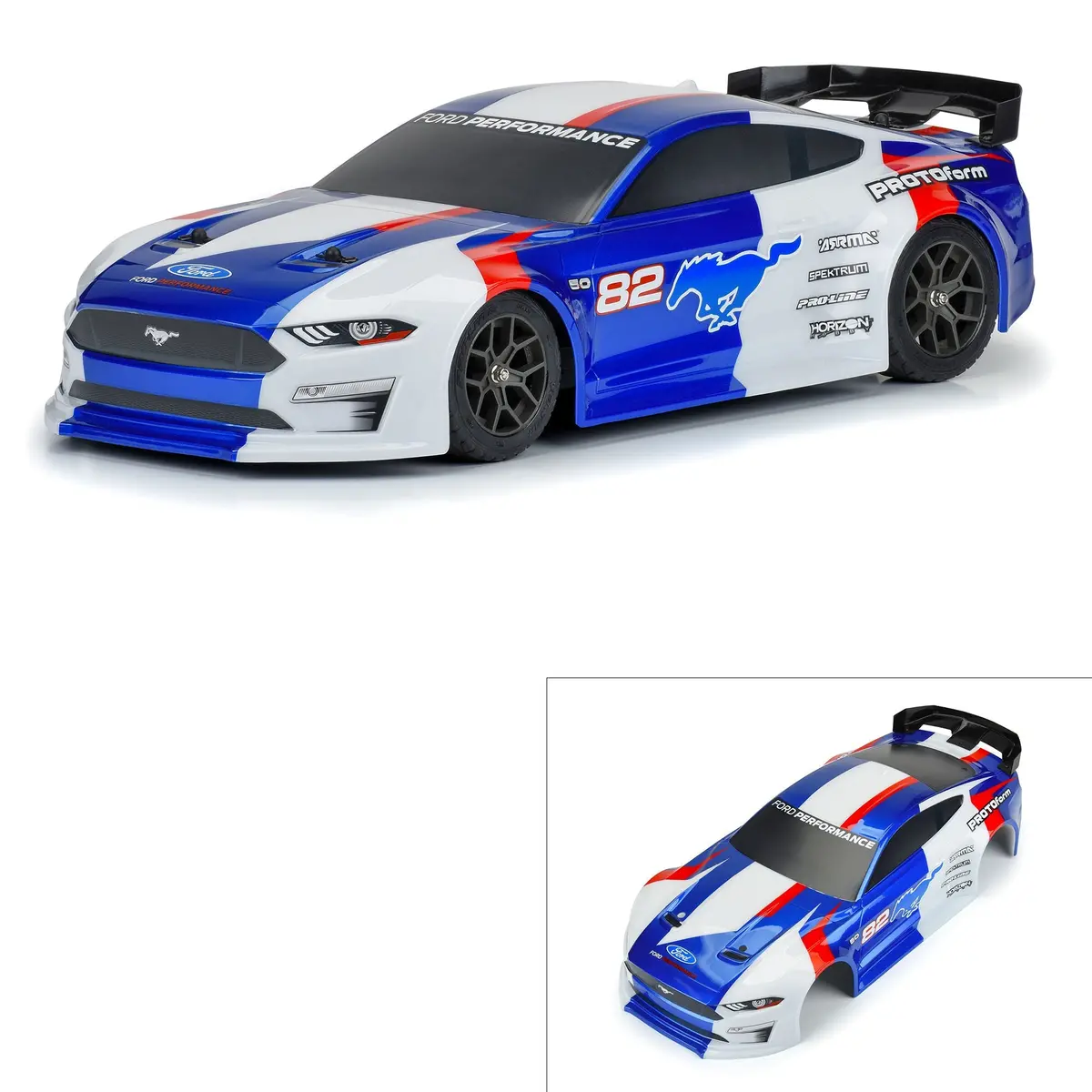 Pro-Line 2021 Ford Mustang Painted Body (Blue) Vendette & Infraction 3S (Prm158213) 1