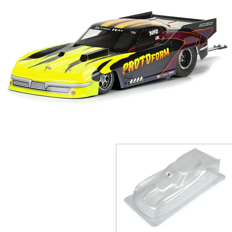 1/10 1963 Chevrolet Corvette Stingray Pro Mod Clear Body: Drag Car 1