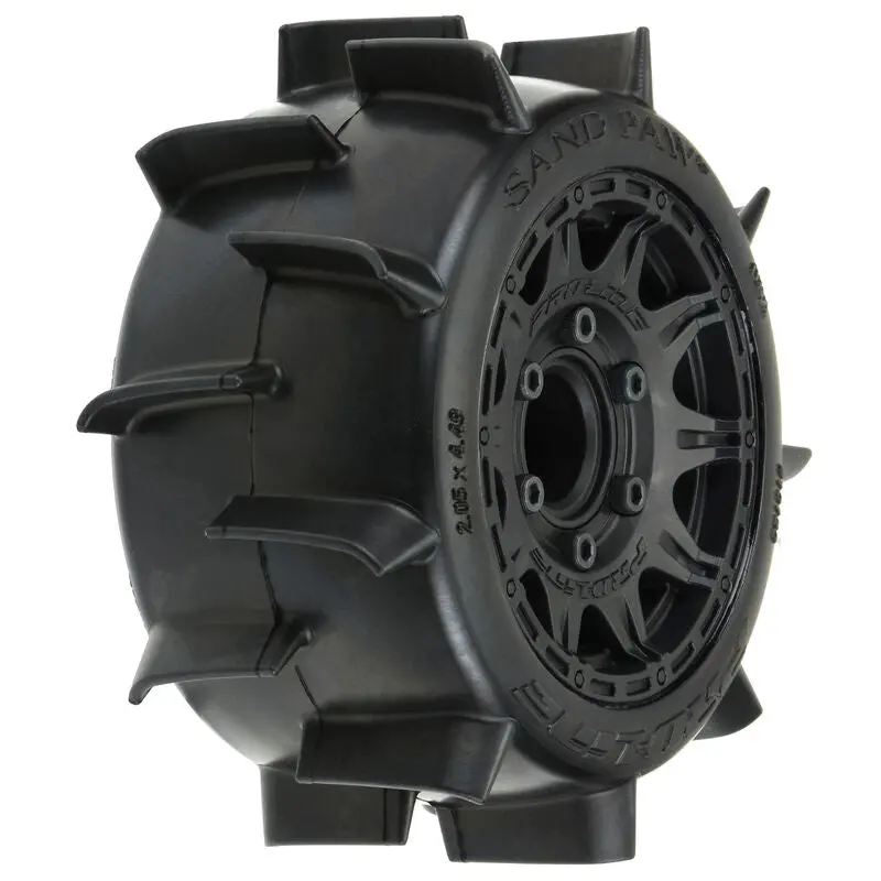Pro-Line: 1/10 Sand Paw Lp F/R 2.8" Mt Tires Mounted 12Mm/14Mm Black Raid (2) (Pro1016010) 1