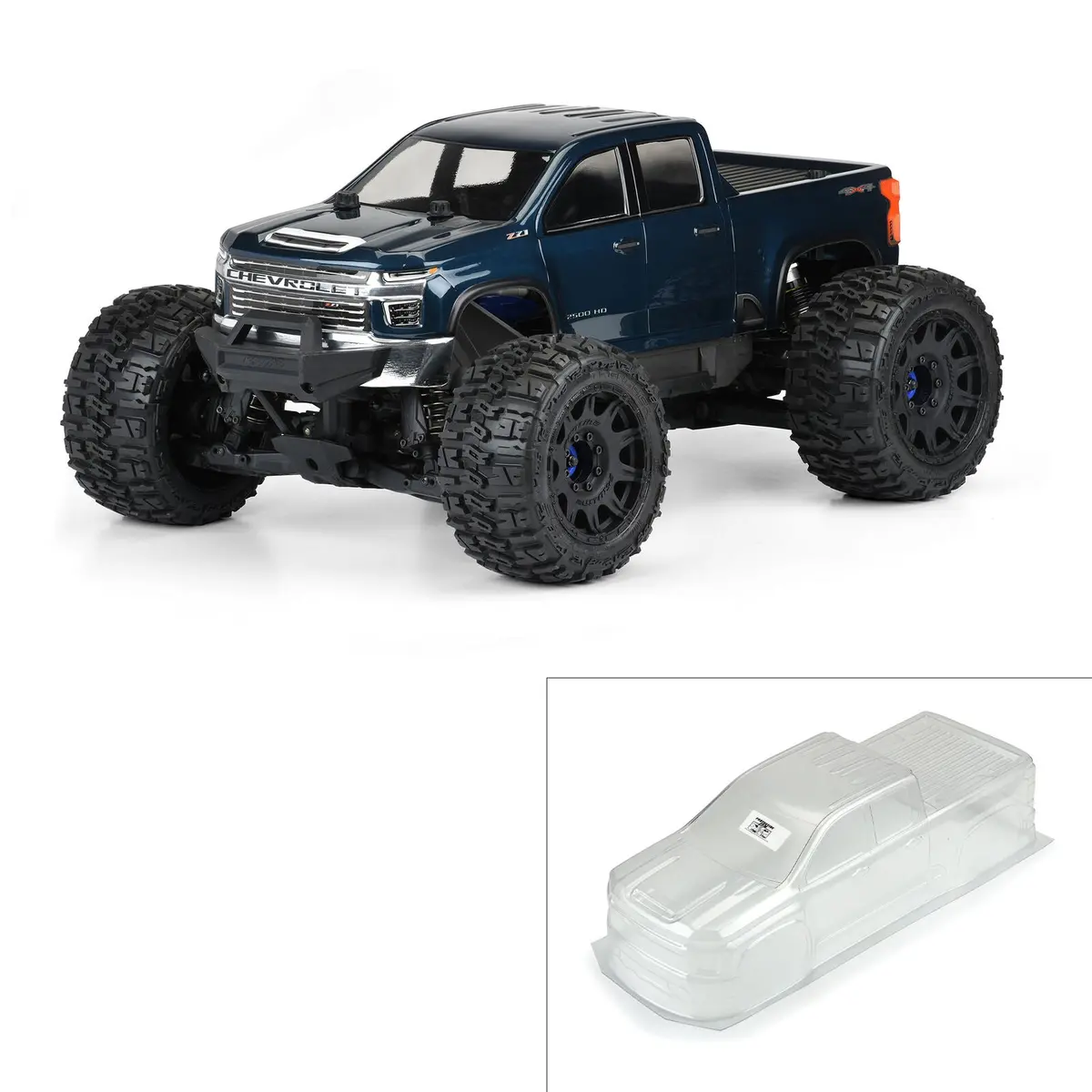 Pro-Line: 1/8 2021 Chevy Silverado 2500 Hd Clear Body: E-Revo 2.0 & Maxx (Pro358200) 1