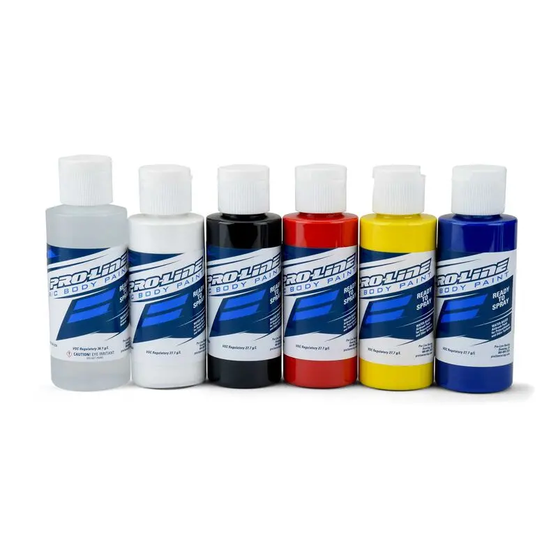 Pro-Line Rc Paint Primary Color Set, Reducer/White/Black/Red/Yellow/Blue (Pro632300) 1