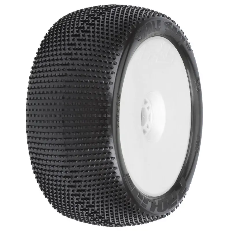 Pro-Line 1/8 Hole Shot S3 F/R 4.0" Tires Mounted 17Mm Wht Zero Offst Whls (2) (Pro9033233) 1