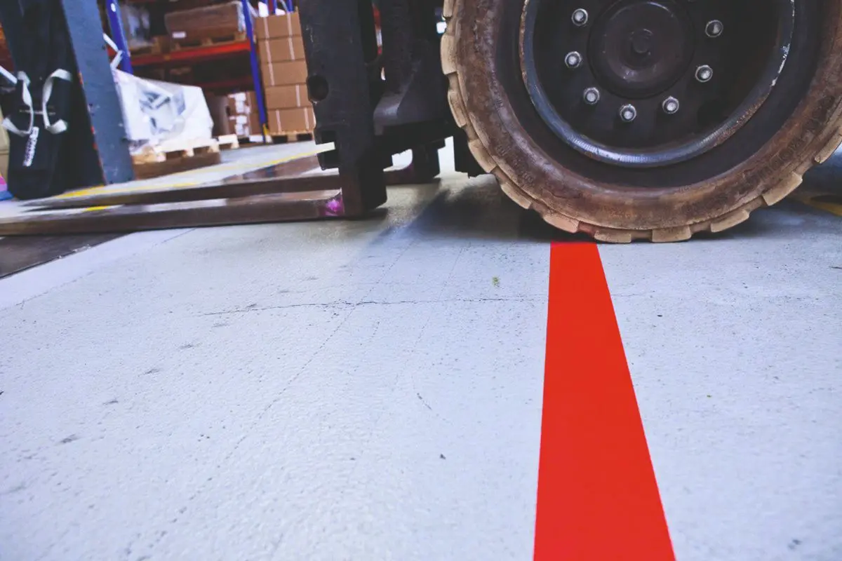 Forklift Area Durable Pvc Line Marking Tape (50Mm / 2" Wide) 1