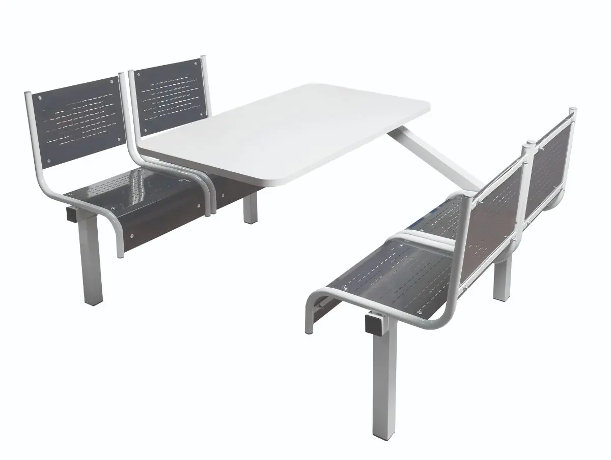Four Seater Canteen Tables With Steel Seats 1