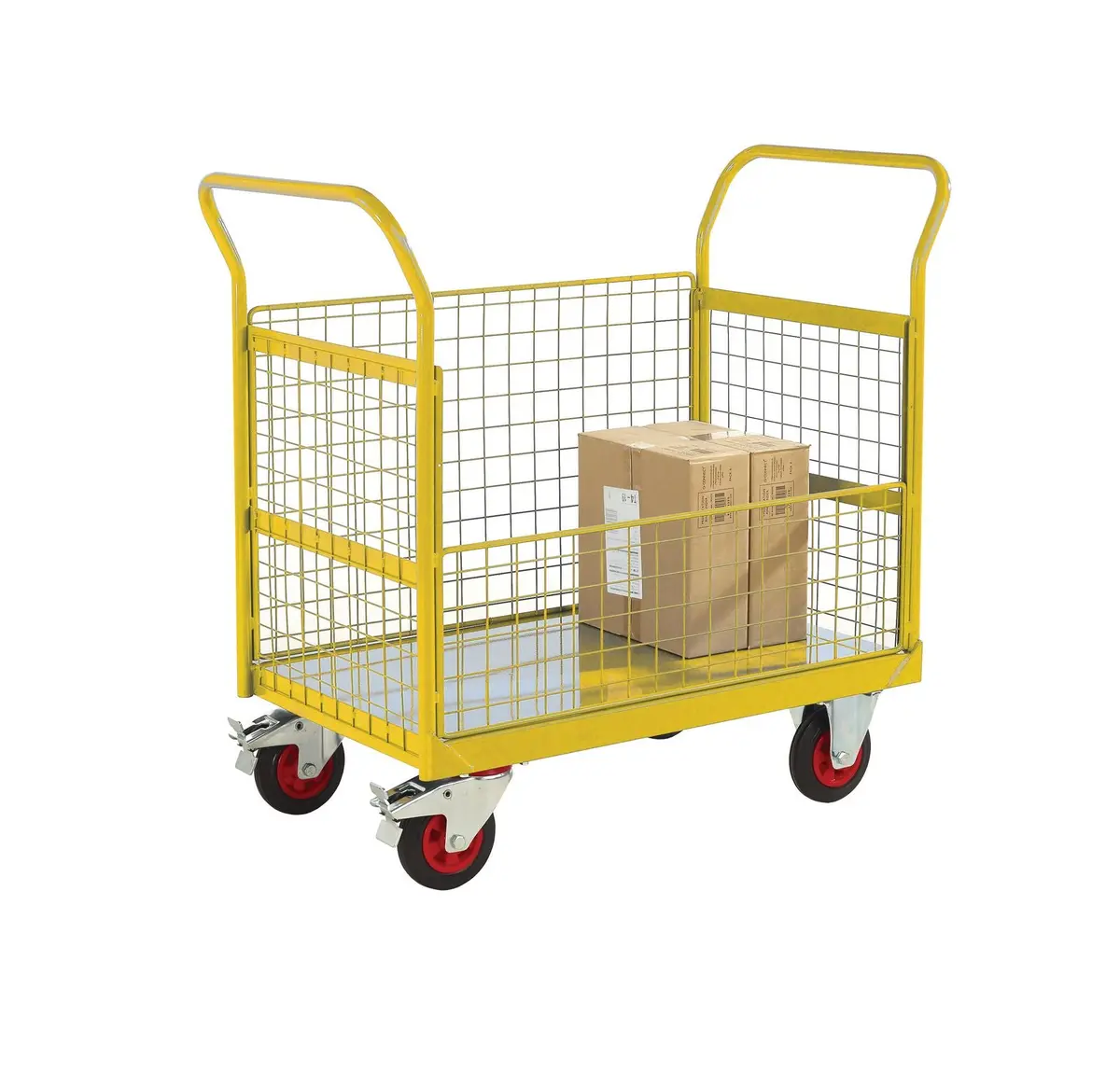 3 And A Half Sided Platform Trolley With Mesh Sides 1