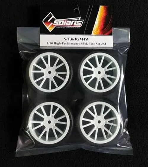 Solaris 36J Pre Glued High Performance Tyre Set (White Spoke) 1