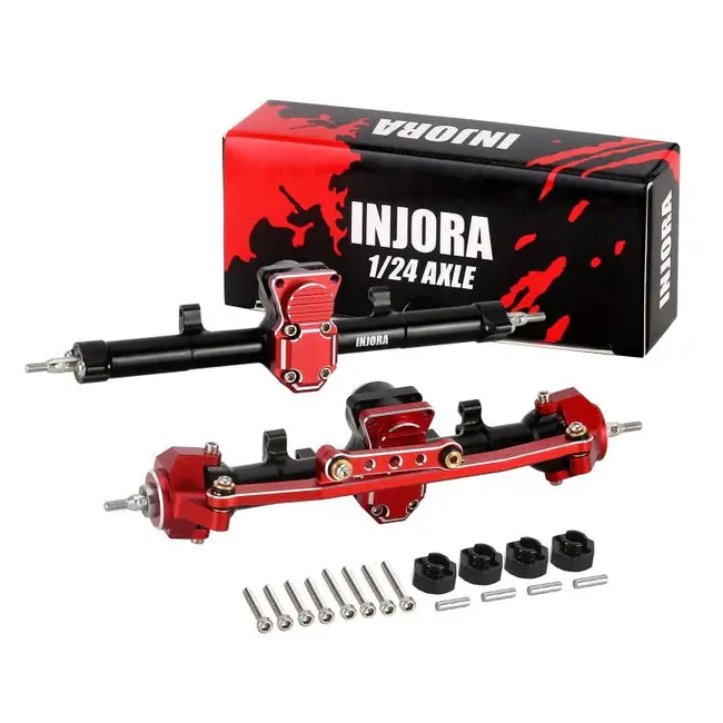 Injora +4Mm Extended Aluminum Front & Rear Axles Set For Axial Scx24 Upgrades (Scx24-98Fr) 1