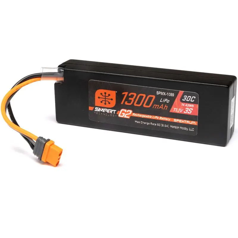 Spektrum 11.1V 1300Mah 3S 30C Smart Lipo G2: Ic2 (Spmx-1089) 1