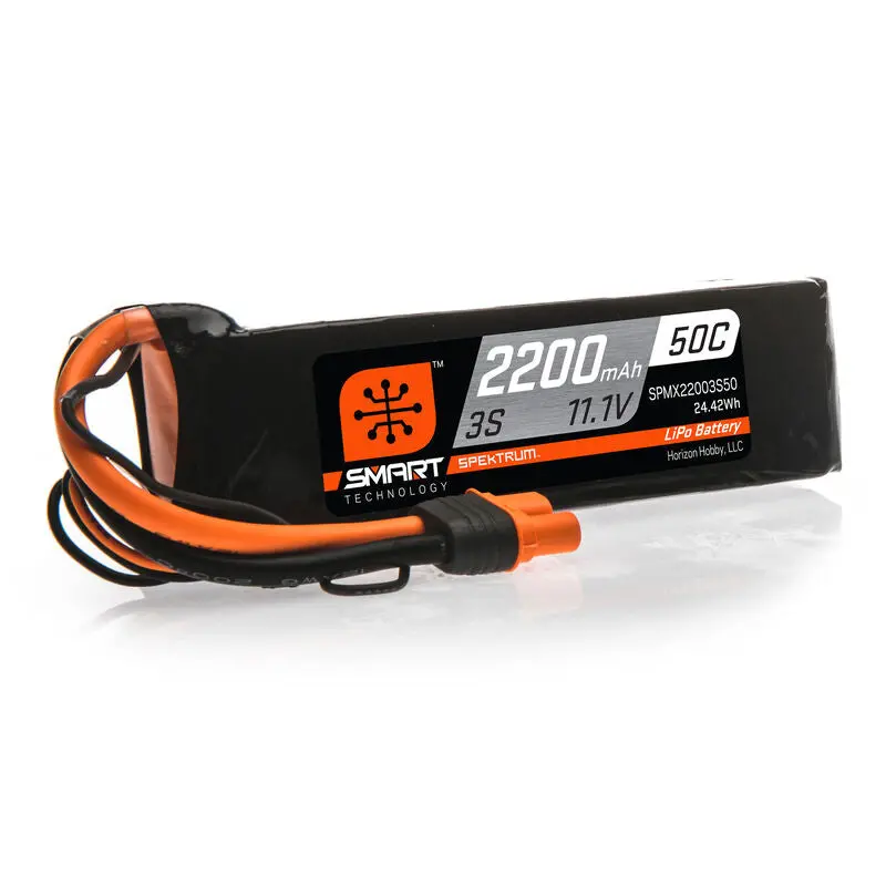 Spektrum 11.1V 2200Mah 3S 50C Smart Lipo Battery, Ic3 (Spmx22003s50) 1