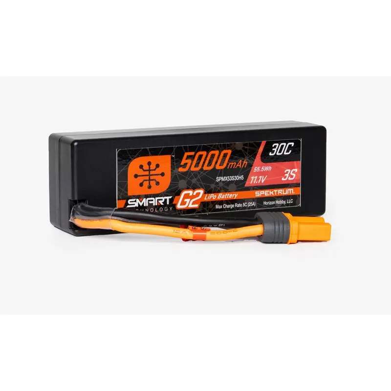Spektrum 11.1V 5000Mah 3S 30C Smart G2 Hardcase Lipo Battery: Ic5 1