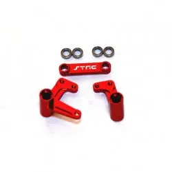 St Racing Aluminum Steering Bellcrank Set (W/Bearings)For Slash/Rustler/Bandit (Red) St3743xr 1