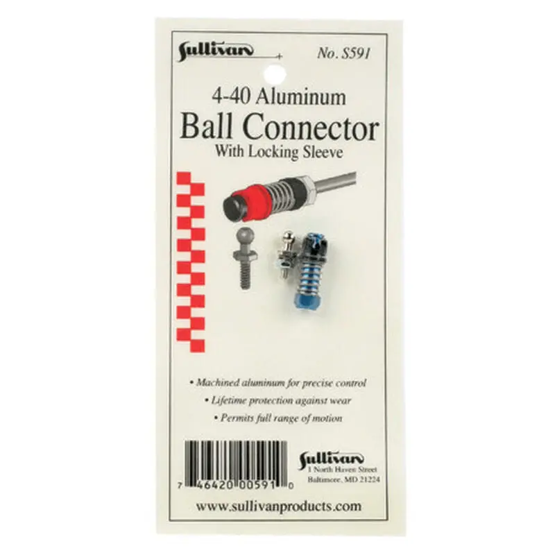 Sullivan: 4-40 Aluminum Ball Link With Locking Sleeve (Blue) (Sul591) 1