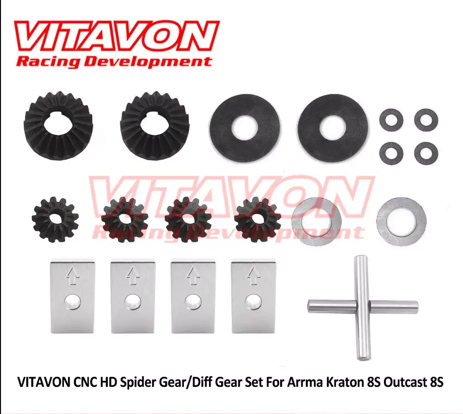 Vitavon: Cnc Hd Spider Gear/Diff Gear Set For Arrma Kraton 8S Outcast 8S (K8s0023) 1