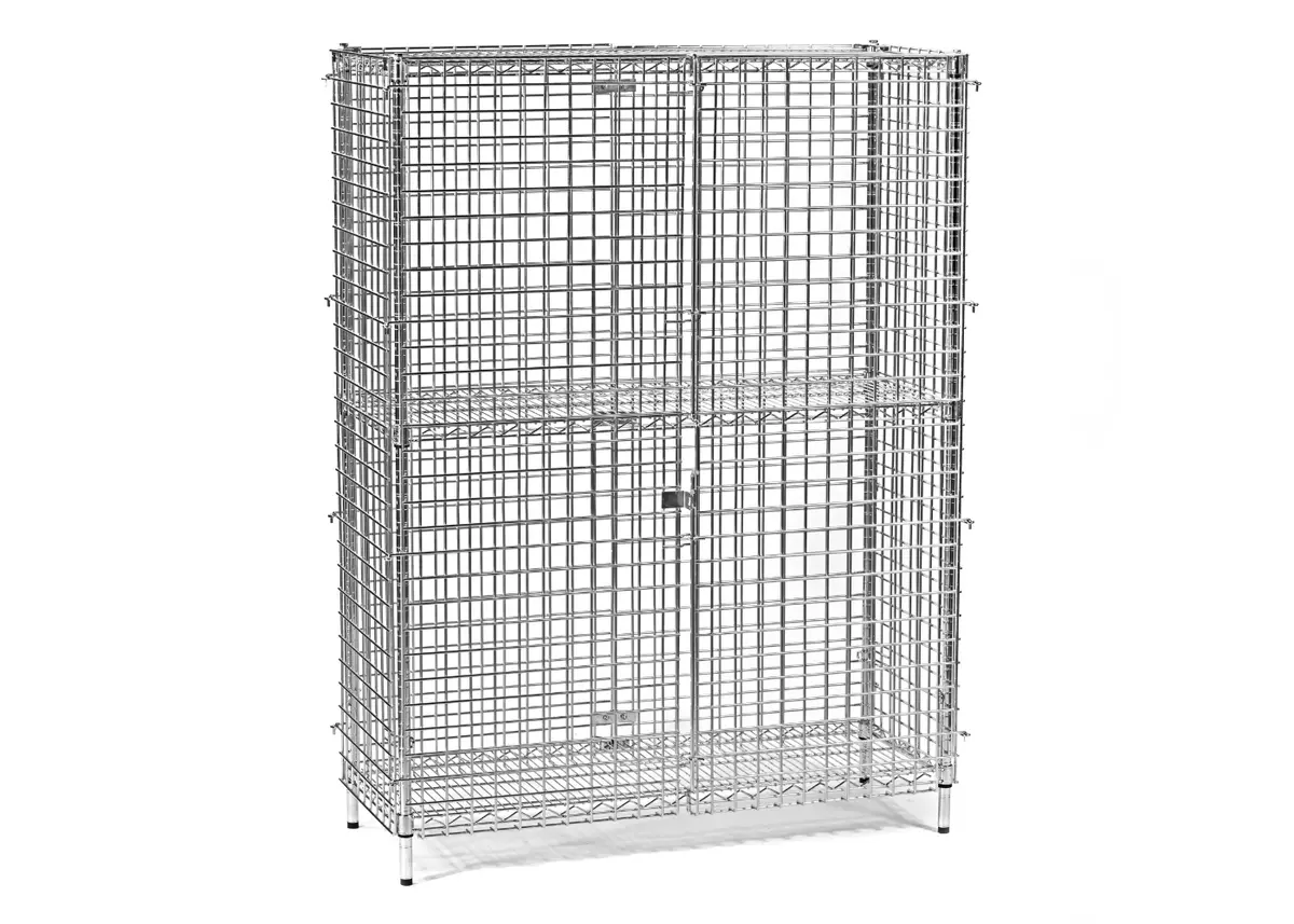 Static Three-Tier Wire Mesh Cage Lockers 1