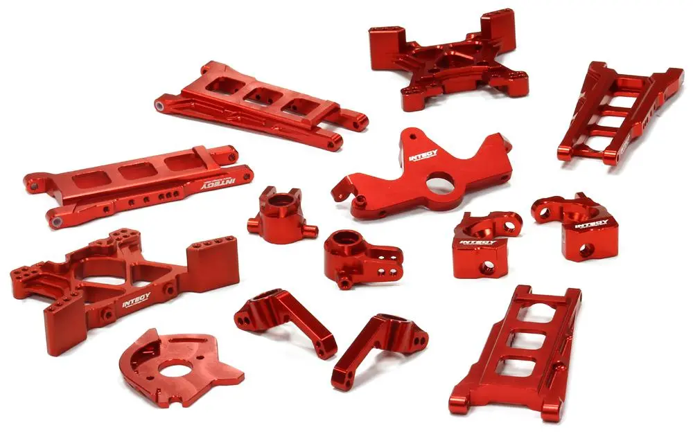 Integy Billet Machined T2 Conversion Kit For 1/10 Stampede 4X4 & Slash 4X4 (Non-Lcg) (Red) (T8595red) 1
