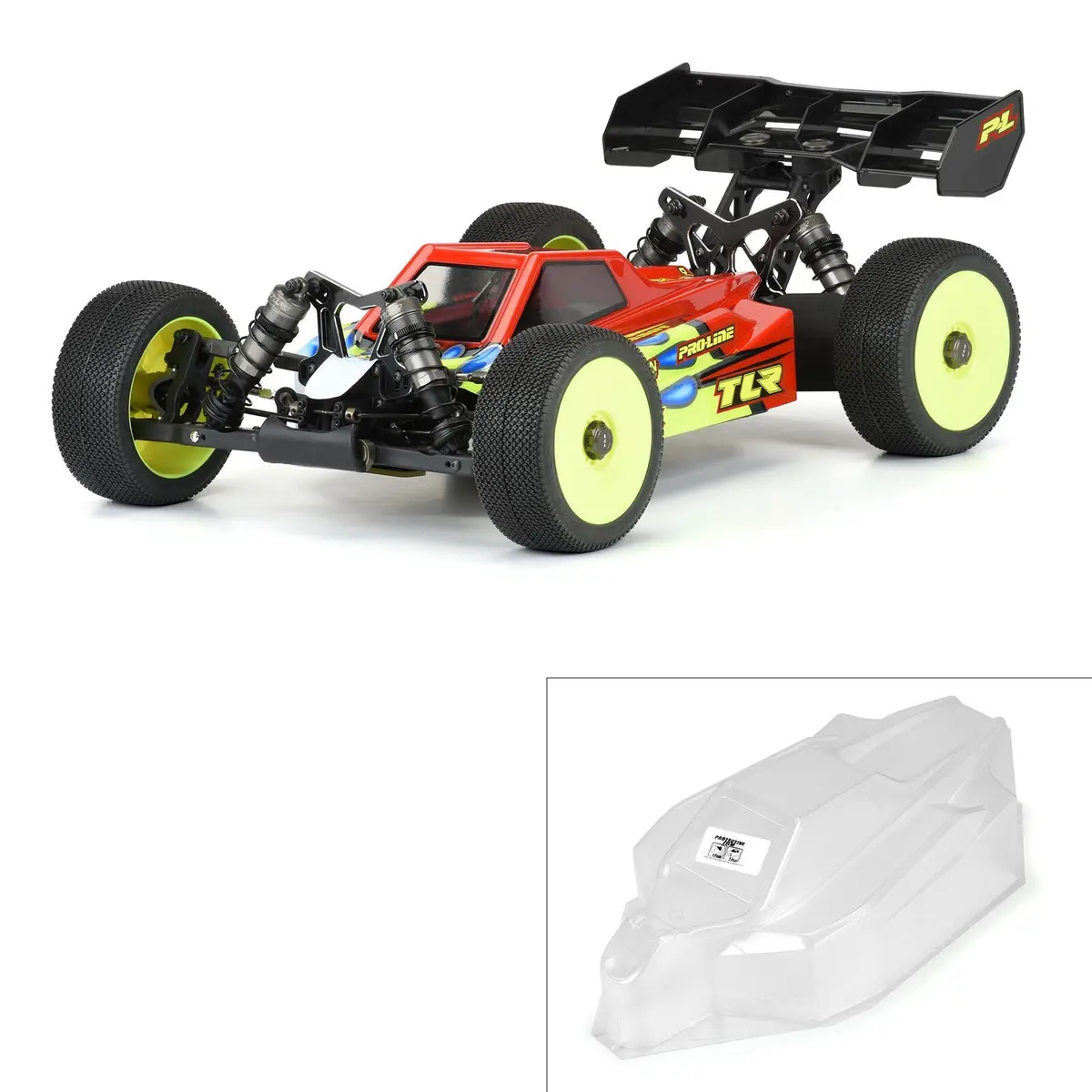 Pro-Line 1/8 Axis Clear Body: Tlr 8Ight-Xe (With Lcg Battery) (Pro356700) 1
