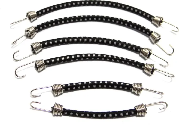 Hot Racing 1/10 Scale Bungee Cord Set (6) (Black W/ White) (Acc468c01) 1
