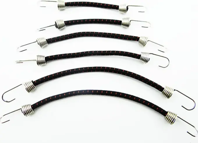 Hot Racing 1/10 Scale Bungee Cord Set (6) (Black W/ Red) (Acc468c21) 1